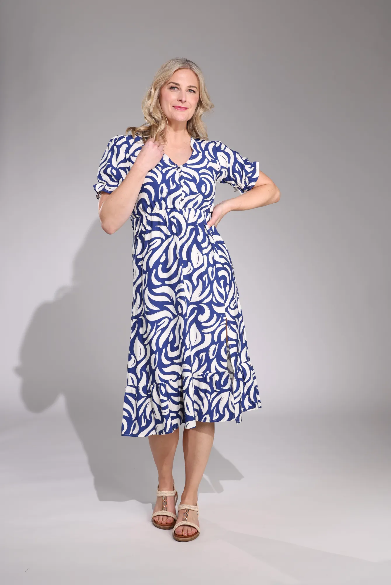 QuickDryTech Midi Sundress | Cobalt Curves | 0106C1