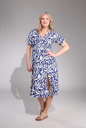 Stylish Jeans Cozy Vibe Midi Sundress | Cobalt Curves | 0106C1
