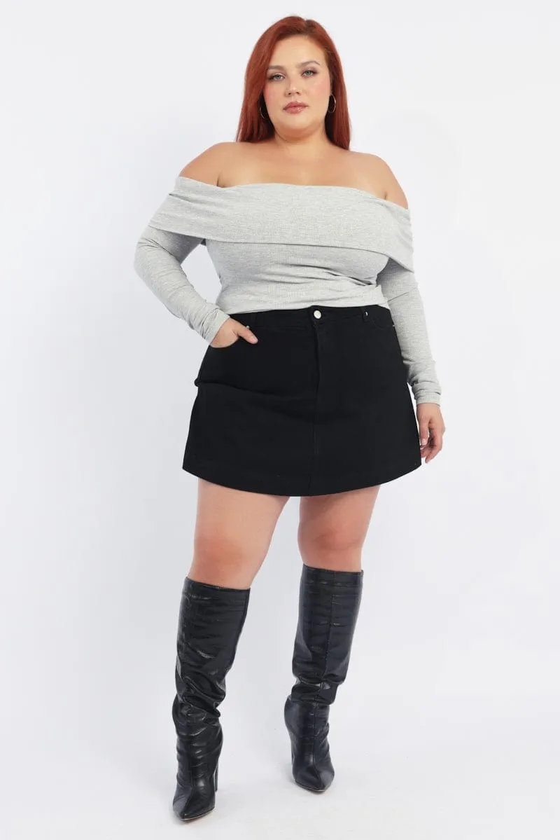 Opaque Lining Black Skorts High Rise