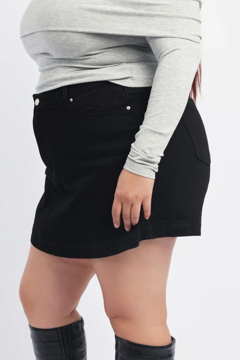 Reimagined Classic Ankle length Black Skorts High Rise