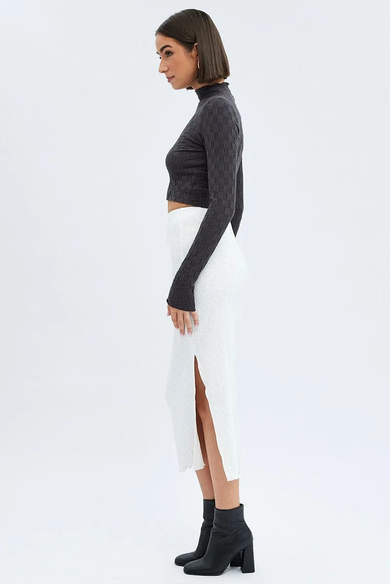 White Maxi Skirt Side Slit Artistic Influence