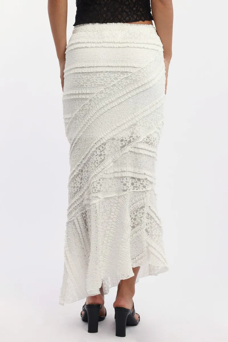 Day Ready White Scarf Hem Lace Maxi