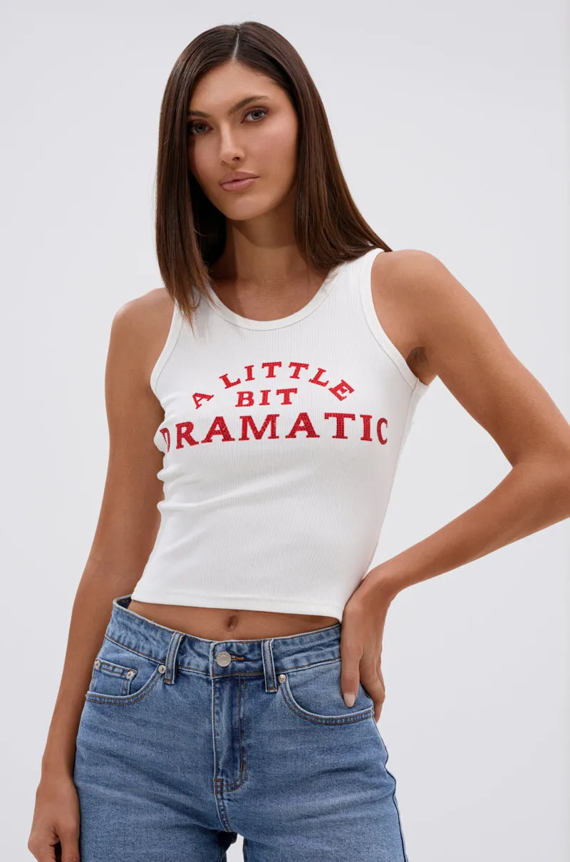 A LITTLE DRAMATIC EMBELLISHED TANK TOP elderly users single purpose