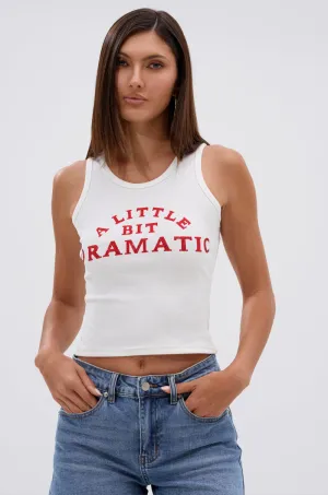 A LITTLE DRAMATIC EMBELLISHED TANK TOP Street Smooth