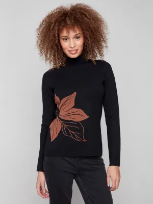 soft fit Compact Travel Design Reversible Mock Neck Sweater - Cacao