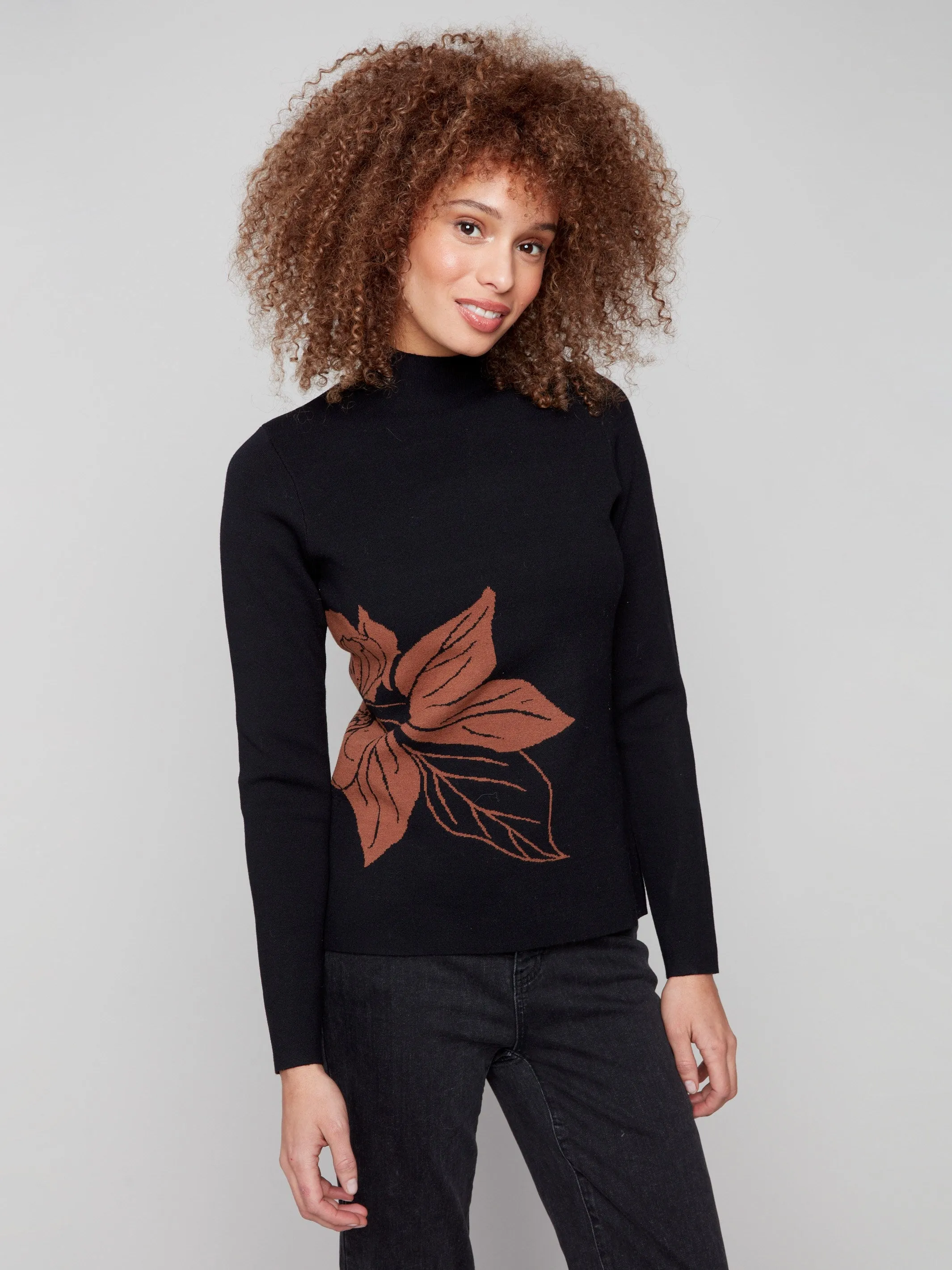 Cold Weather Comfort Reversible Mock Neck Sweater - Cacao