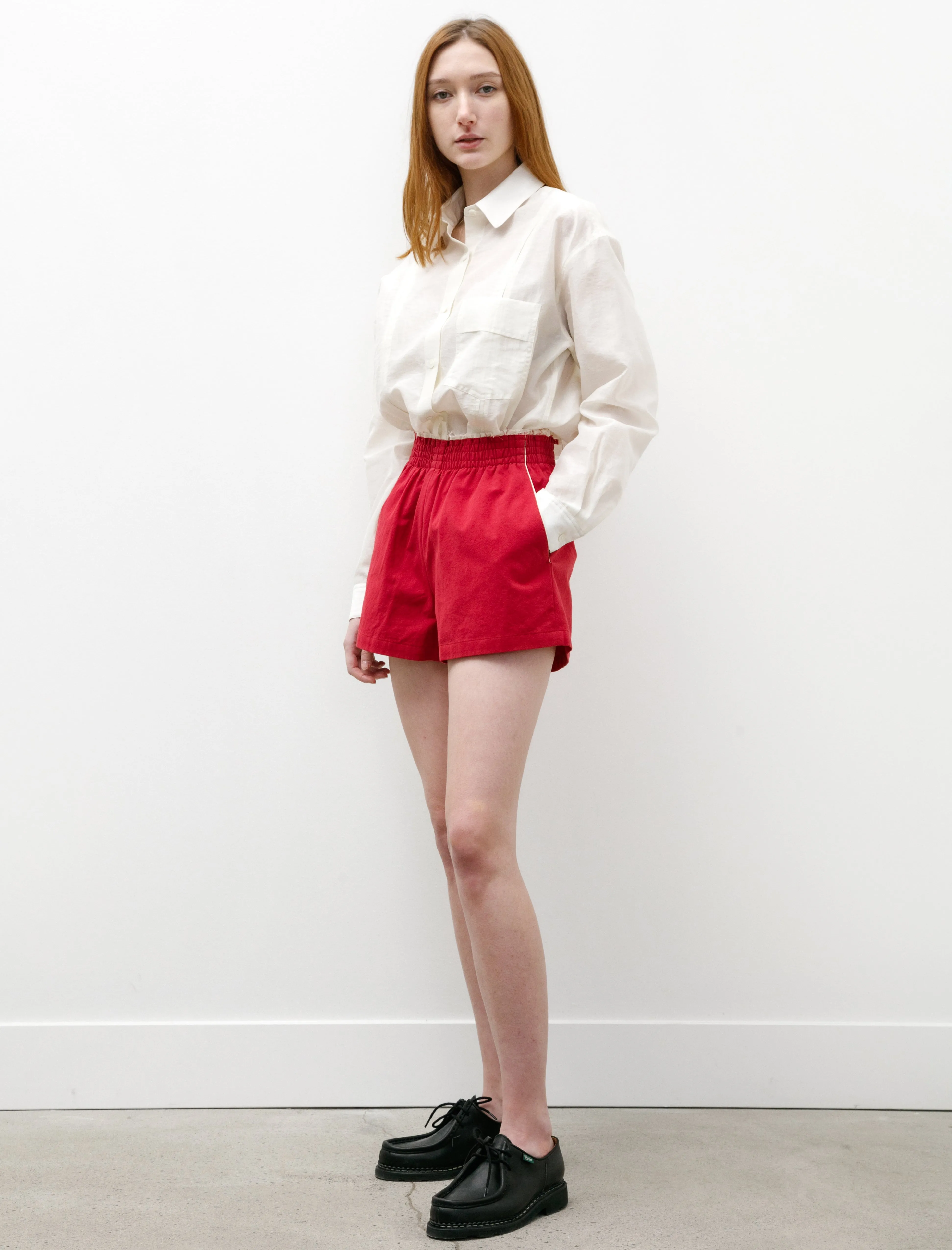 Shorty Shorts Sunny Dried Canvas Red Secure Pocket Zippers Eye-catching Design