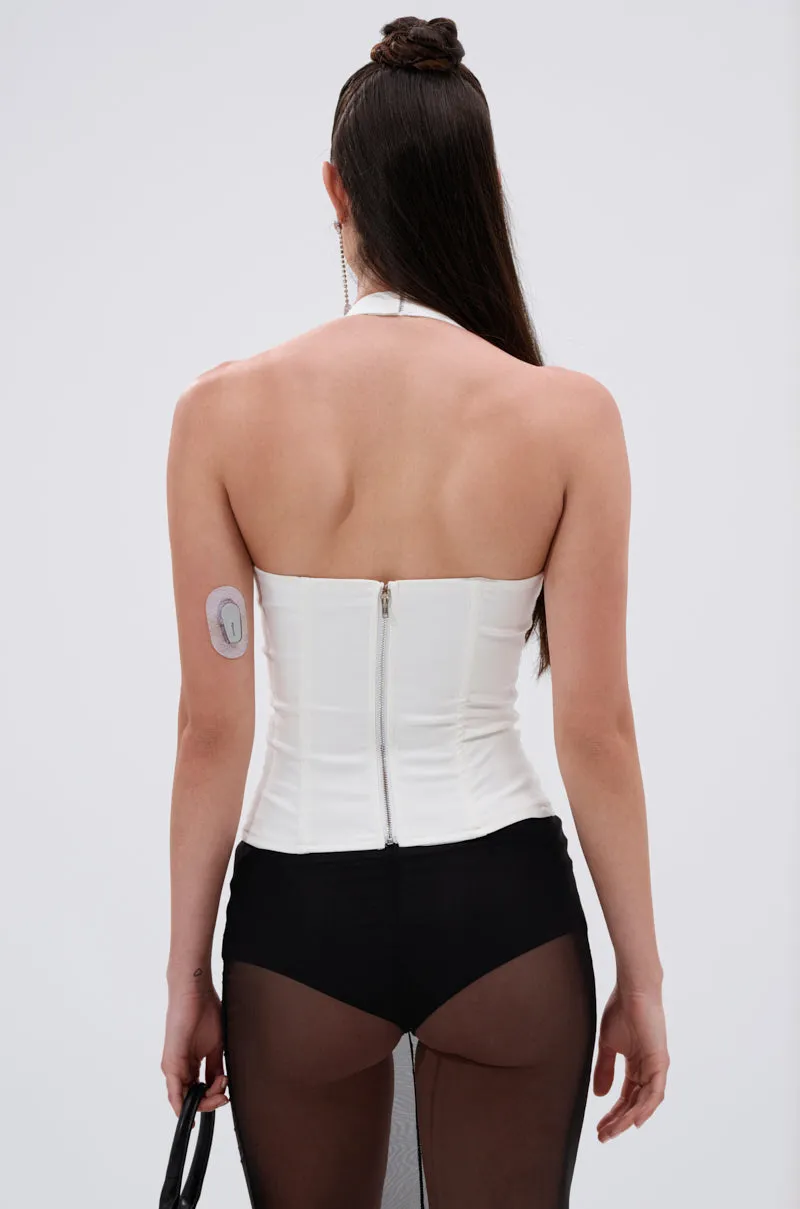 LOVE IS REAL BOW HALTER TOP Ultra light