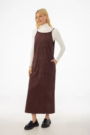 Relaxed Blouse Maroon Microsuede Maxi Jumper