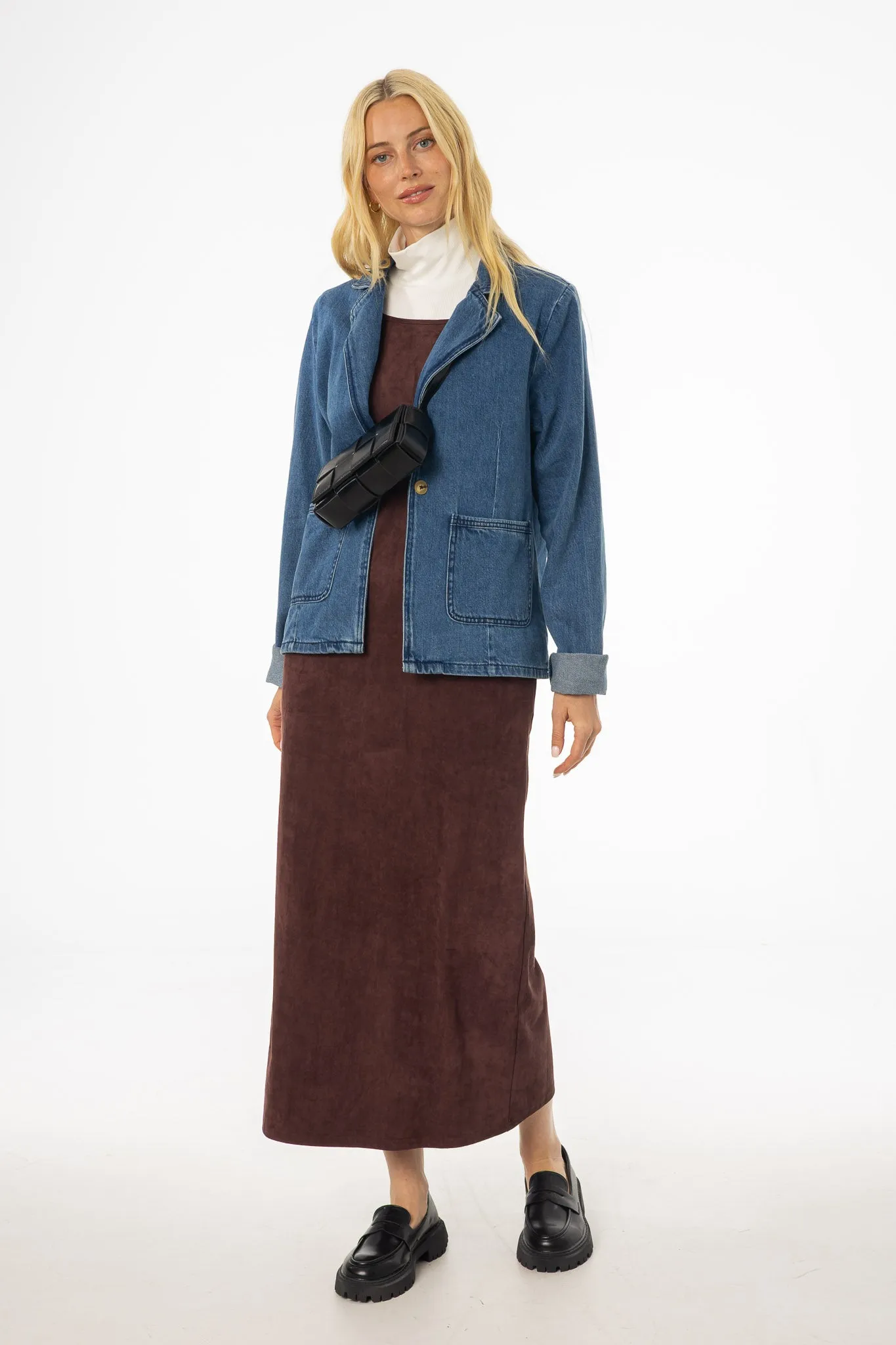 Maroon Microsuede Maxi Jumper LightweightWeave