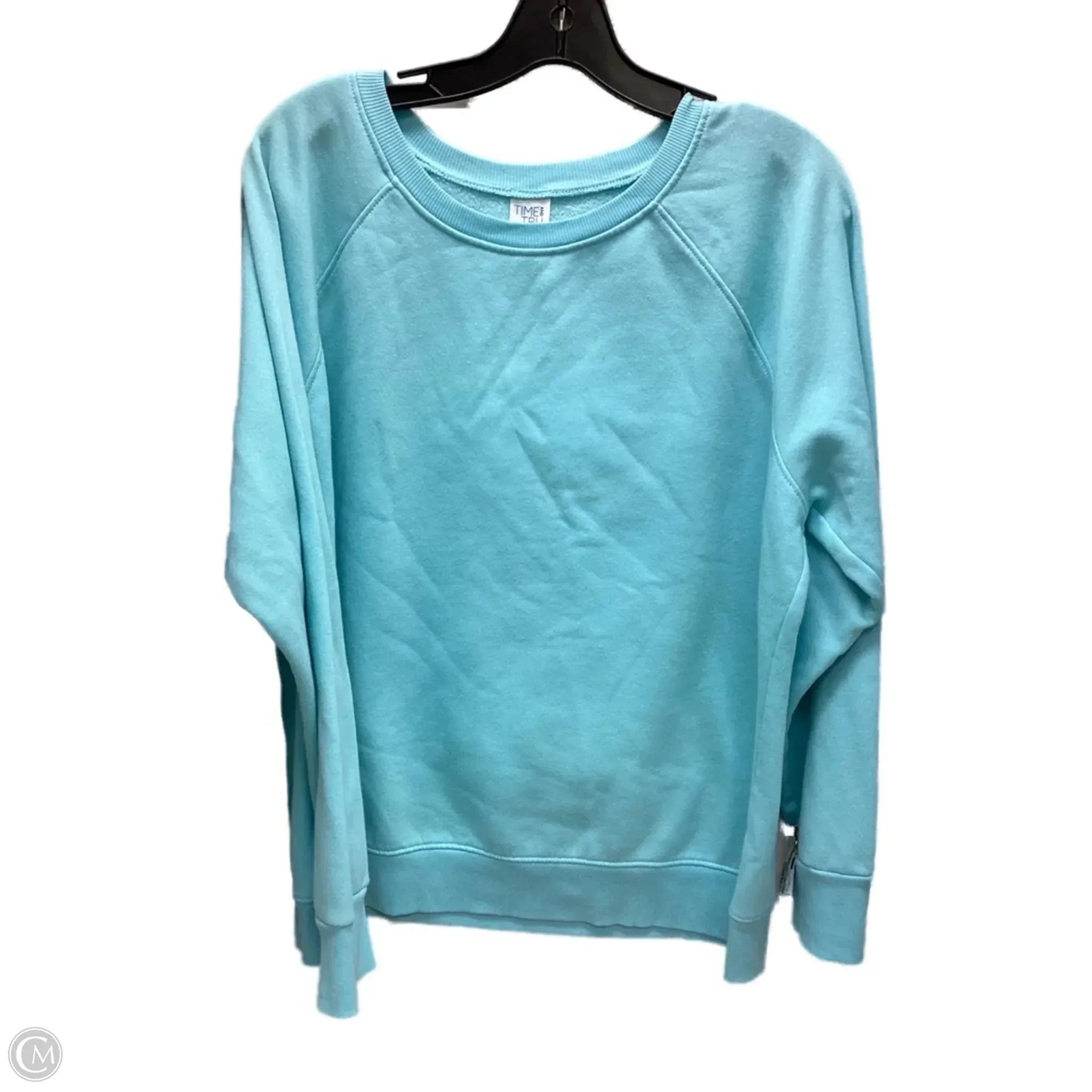Sweatshirt Crewneck By Time And Tru In Aqua, Size: Xl EcoFriendlyProduction