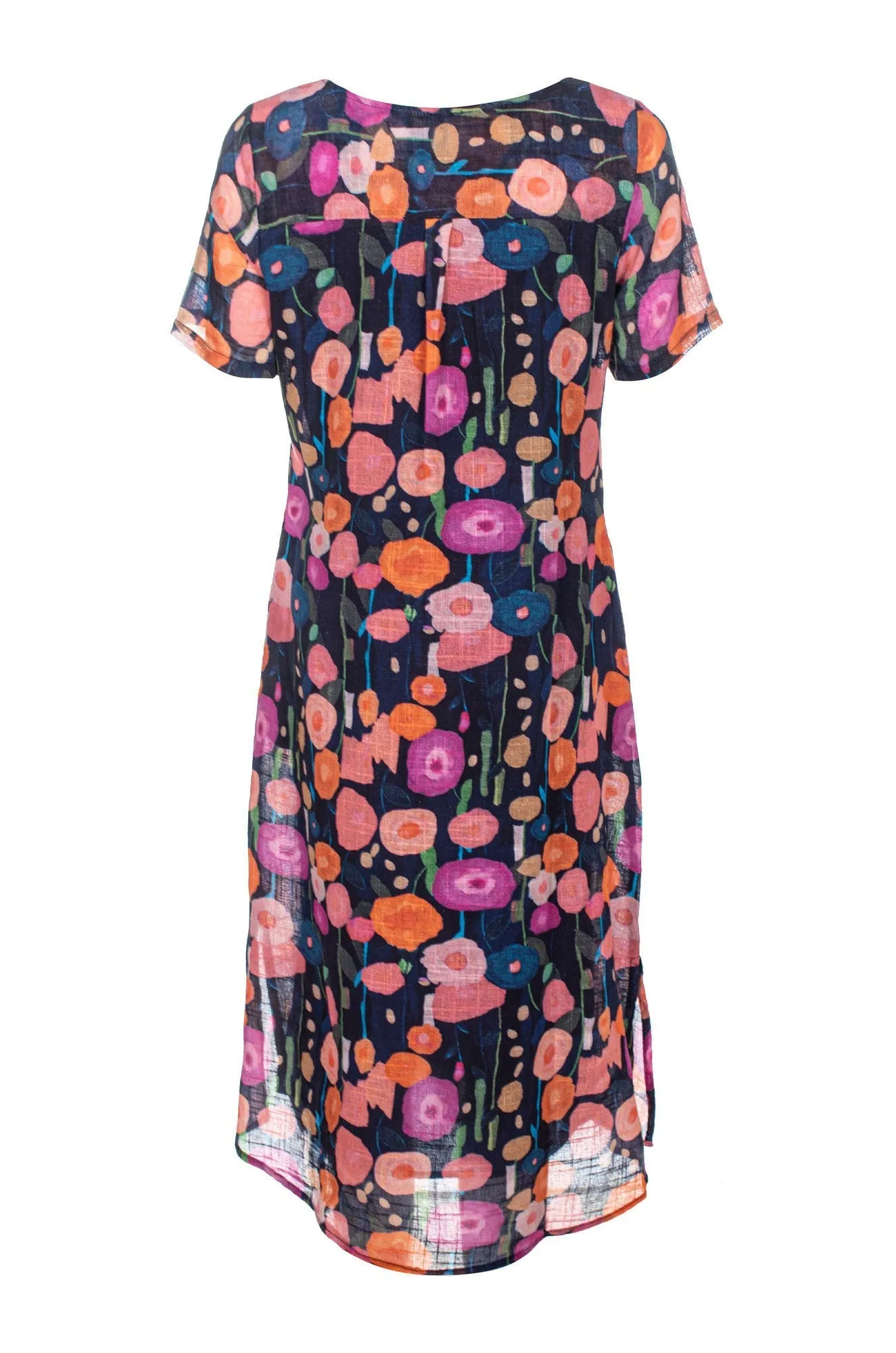 TemperatureControlTechnology Net Fit Floral Summer Dress | Coral Navy Poppy | 6274C1