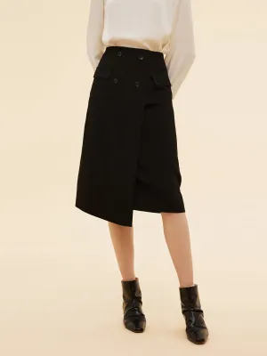 Acetate Blend Women Column Skirt Light Wear Laser cut