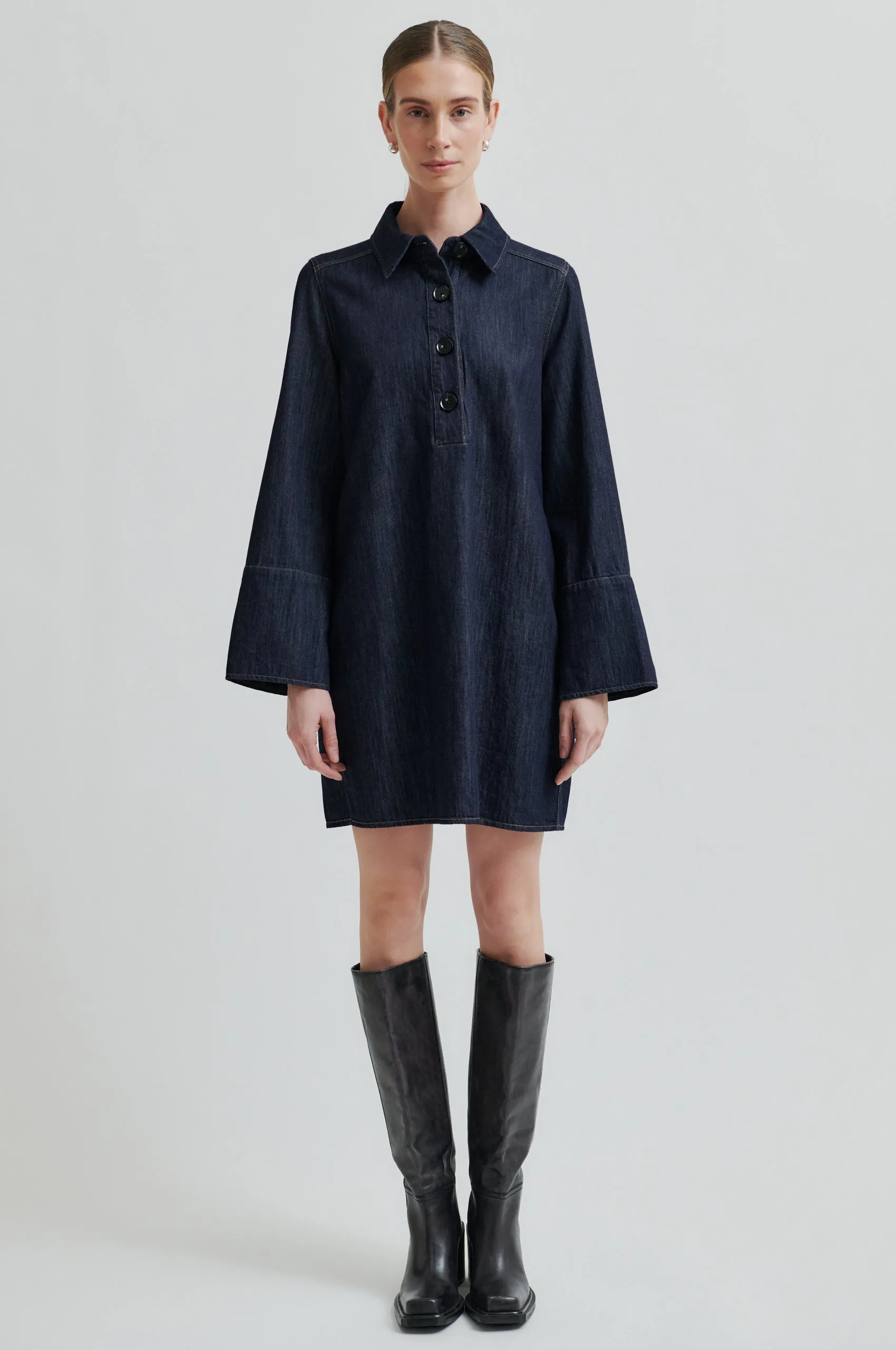 WrinkleResistantClothing Dera Denim Tunic Dress