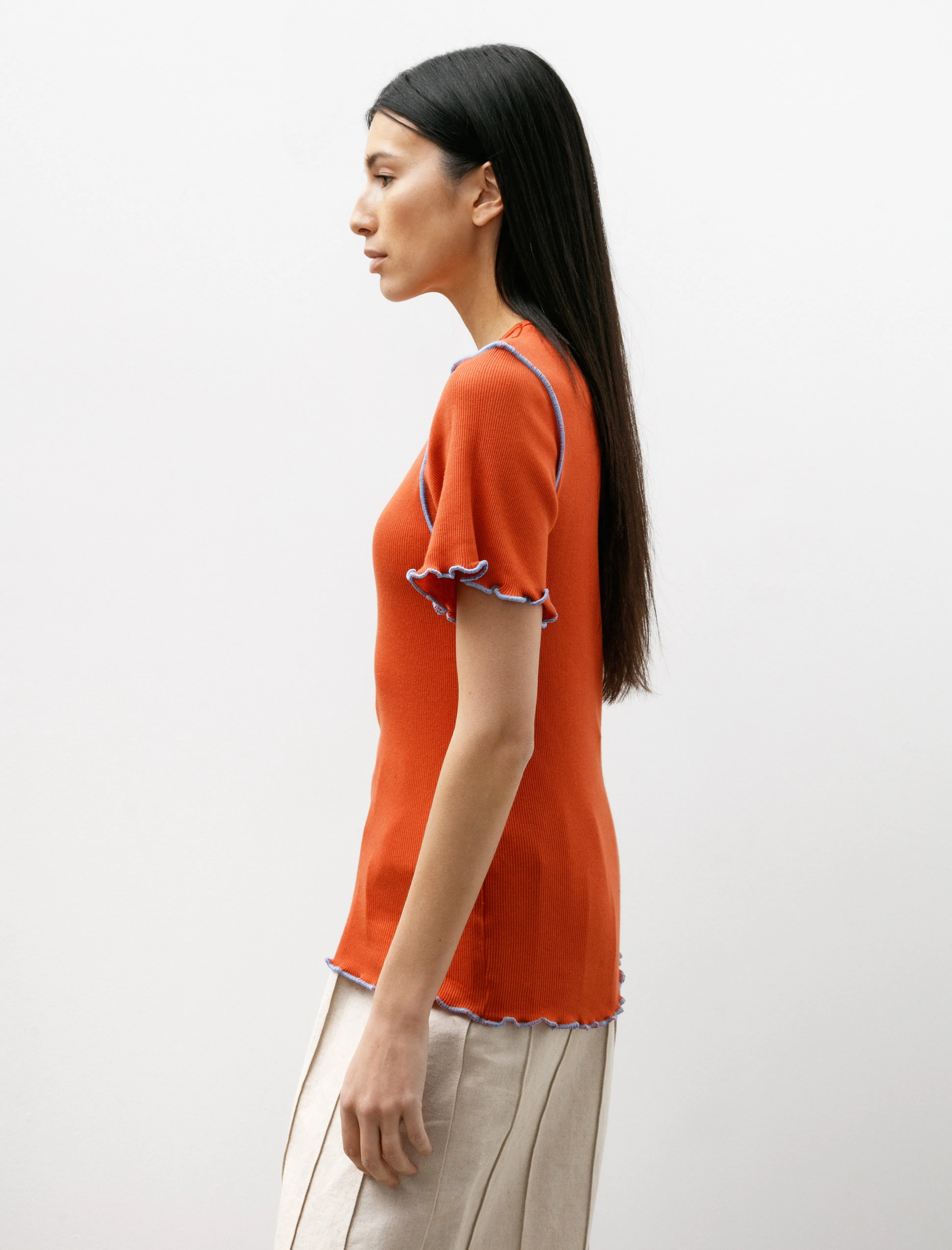 Hello and Goodbye T-Shirt Red Fire Smooth Line Transitional Fashion