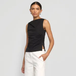 ReinforcedShoulderPanels Holiday Style Trend Josie Shirred-Side Cowl-Neck Tee