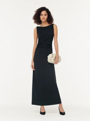 Calm Core Modal Gathered Waist Women Vest Maxi Dress