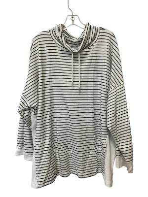 Sweatshirt Collar By Time And Tru In Striped Pattern, Size: 22 Green Fit MoistureWickingMaterial