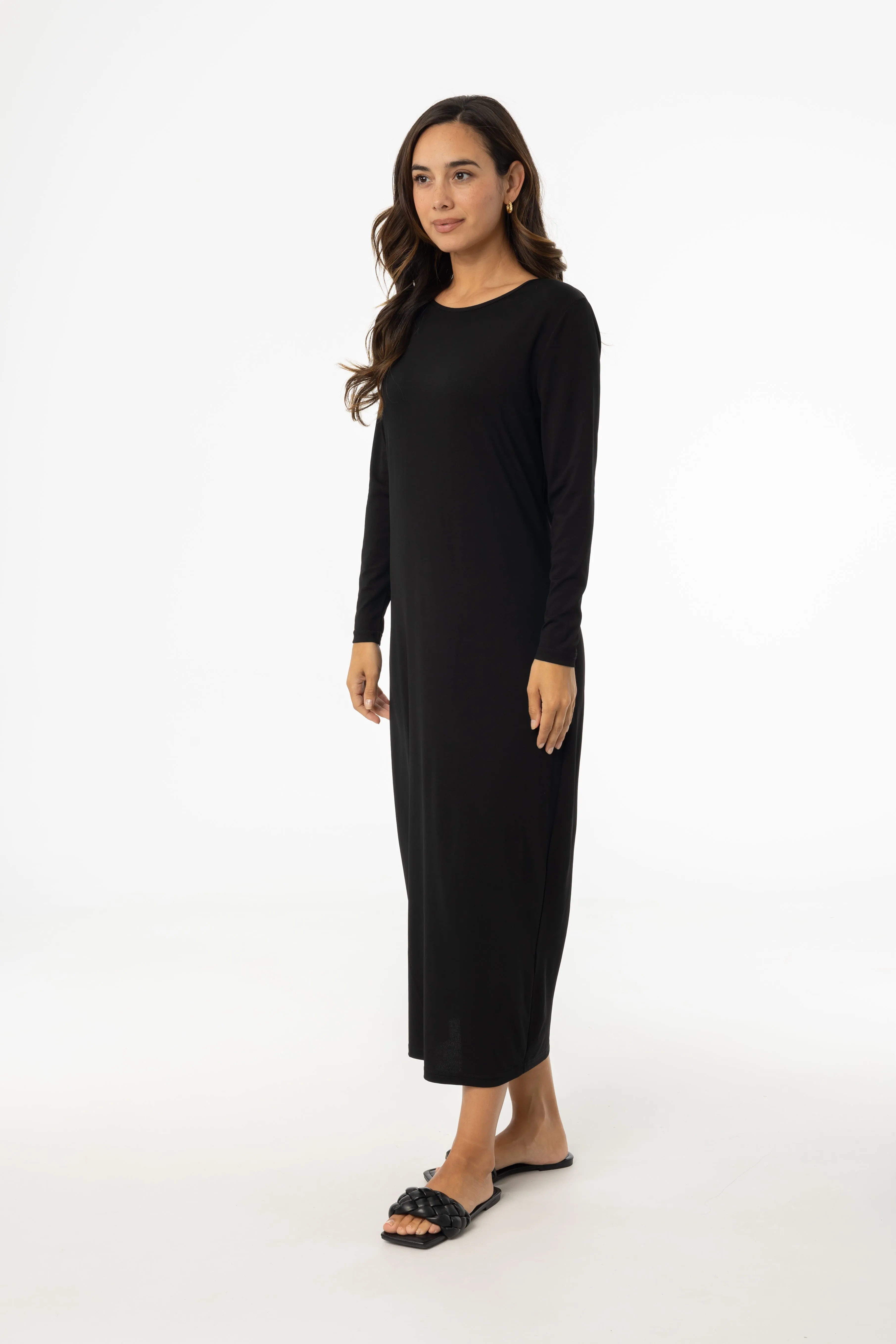 Black Shell Maxi Dress AntiSnagFabric Cool Vest