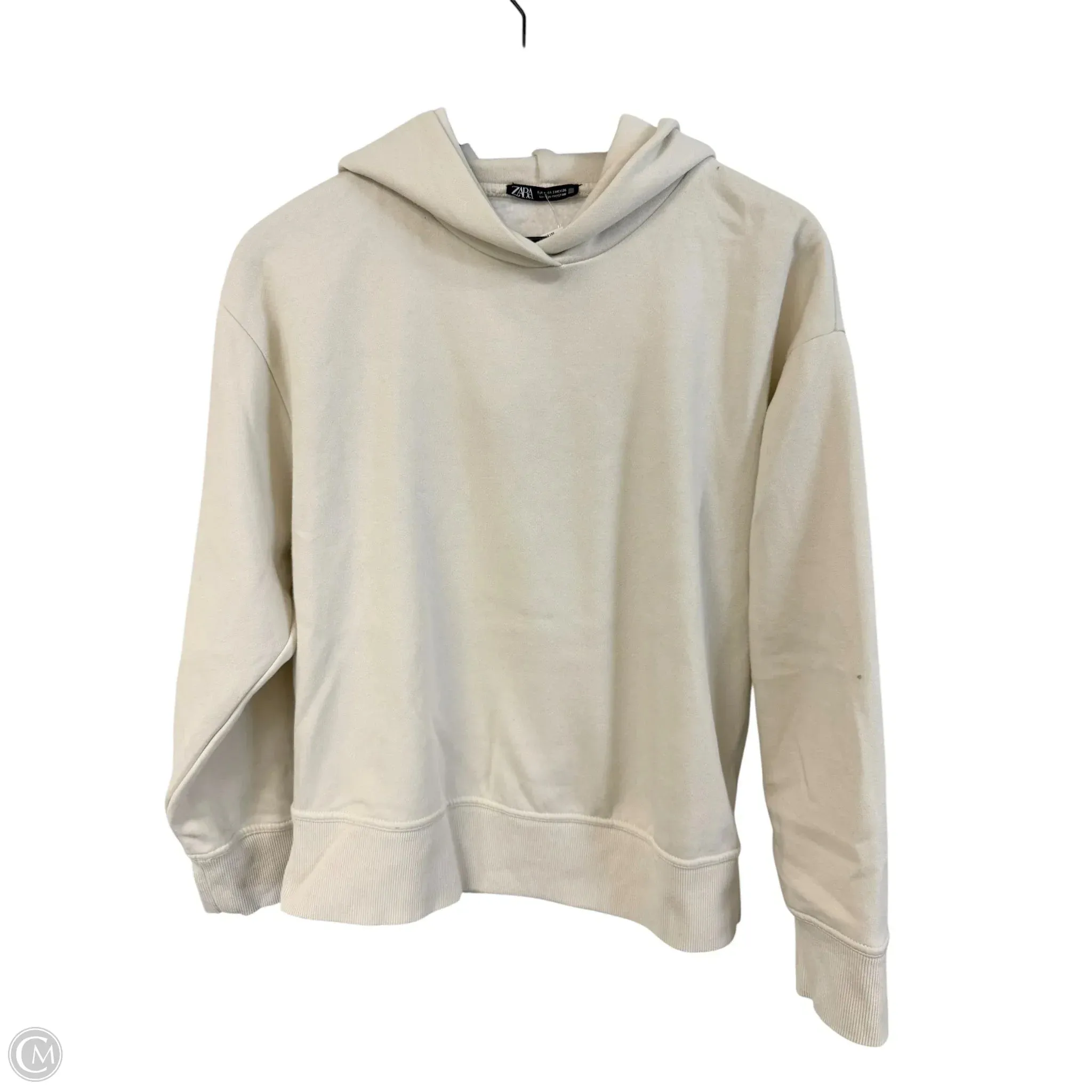 Design Soul Clear Tone Sweatshirt Hoodie By Zara In Cream, Size: S