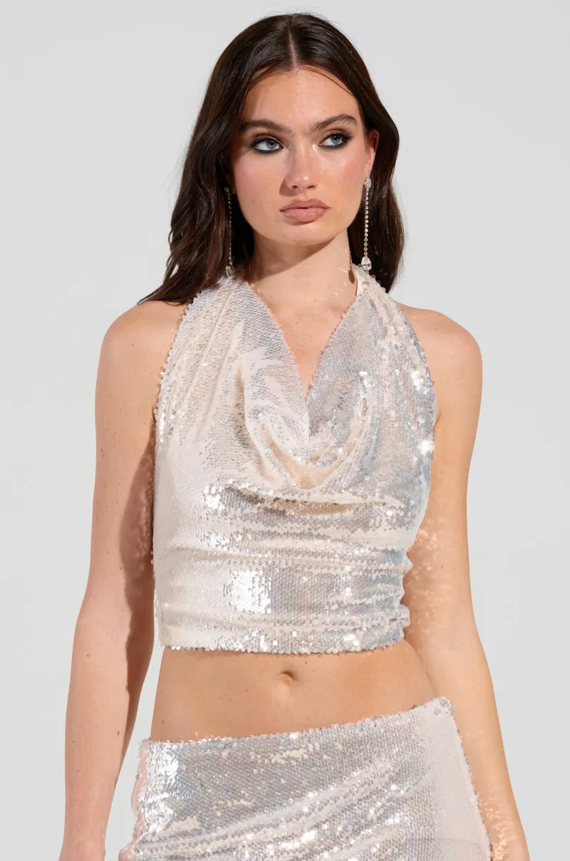 LowProfile Design MORE CHAMPAGNE PLEASE COWL NECK TOP