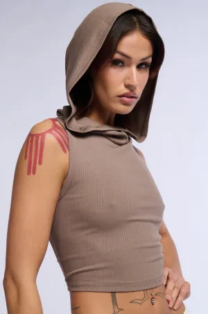 Stretch Fit Comfort modular ATLAS HOODED RIBBED TANK TOP
