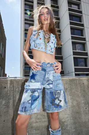 POWER SQUAD DENIM CORSET cylindrical