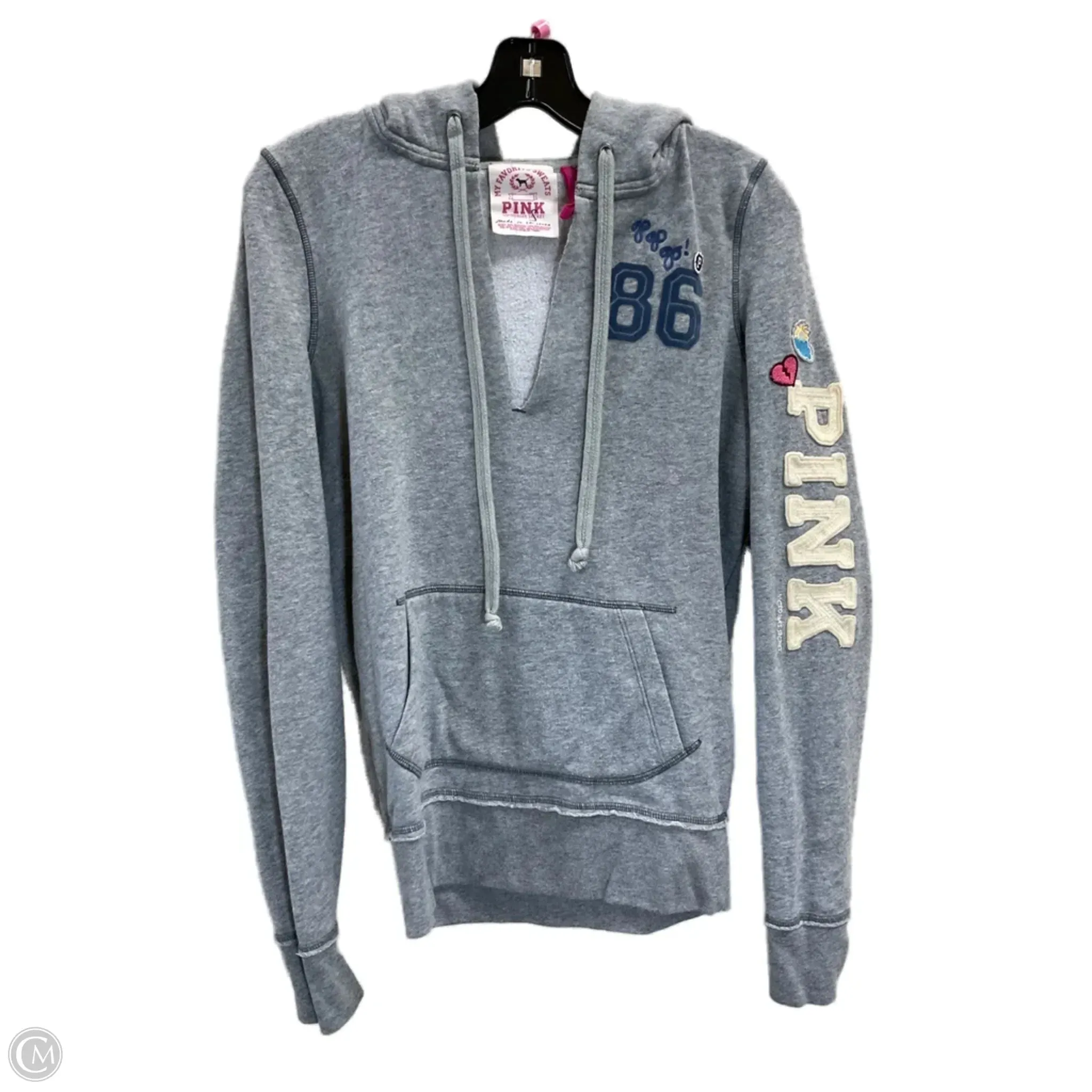 Sweatshirt Crewneck By Pink In Grey, Size: S french chic
