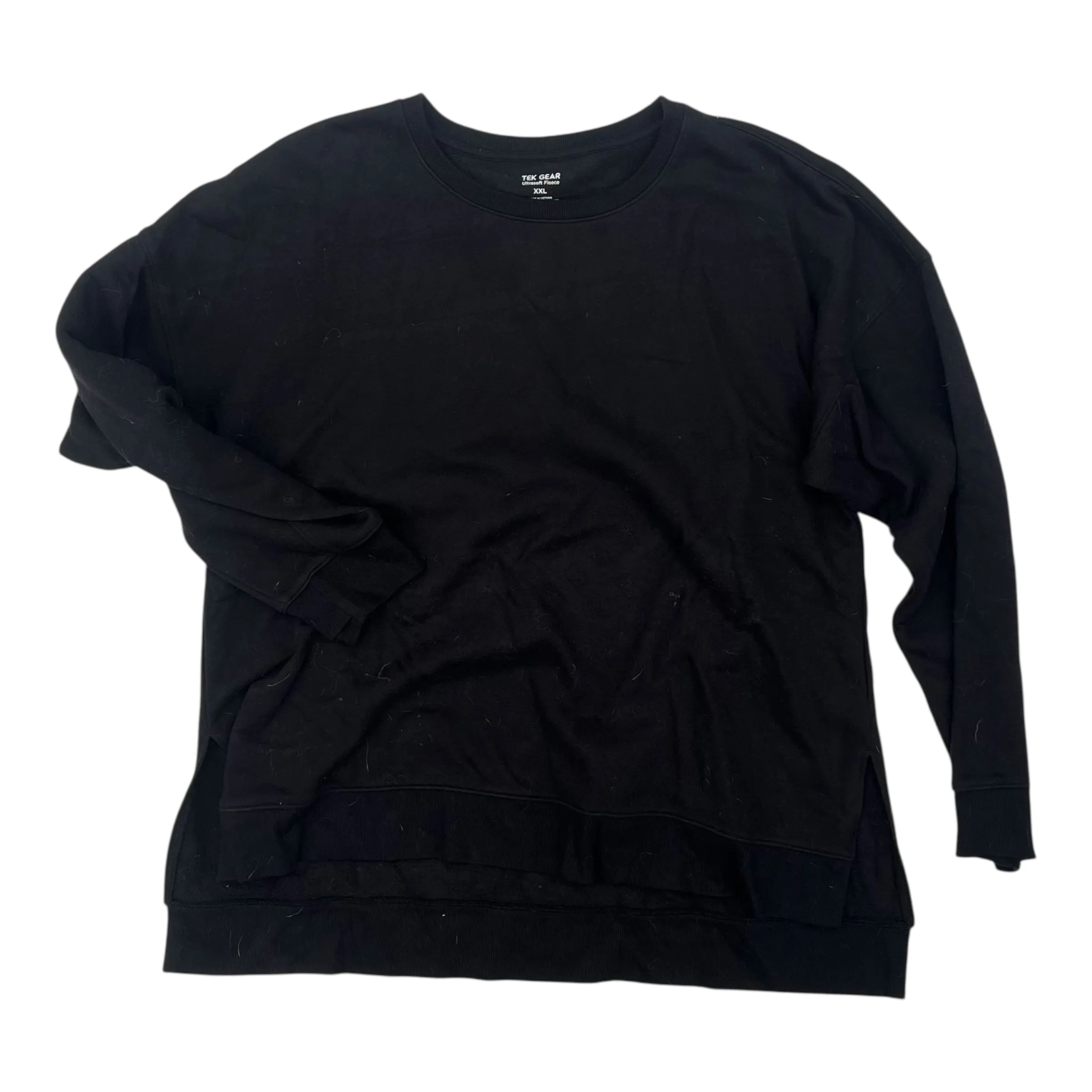Sweatshirt Crewneck By Tek Gear In Black, Size:Xxl Flex Fit Sport Ease