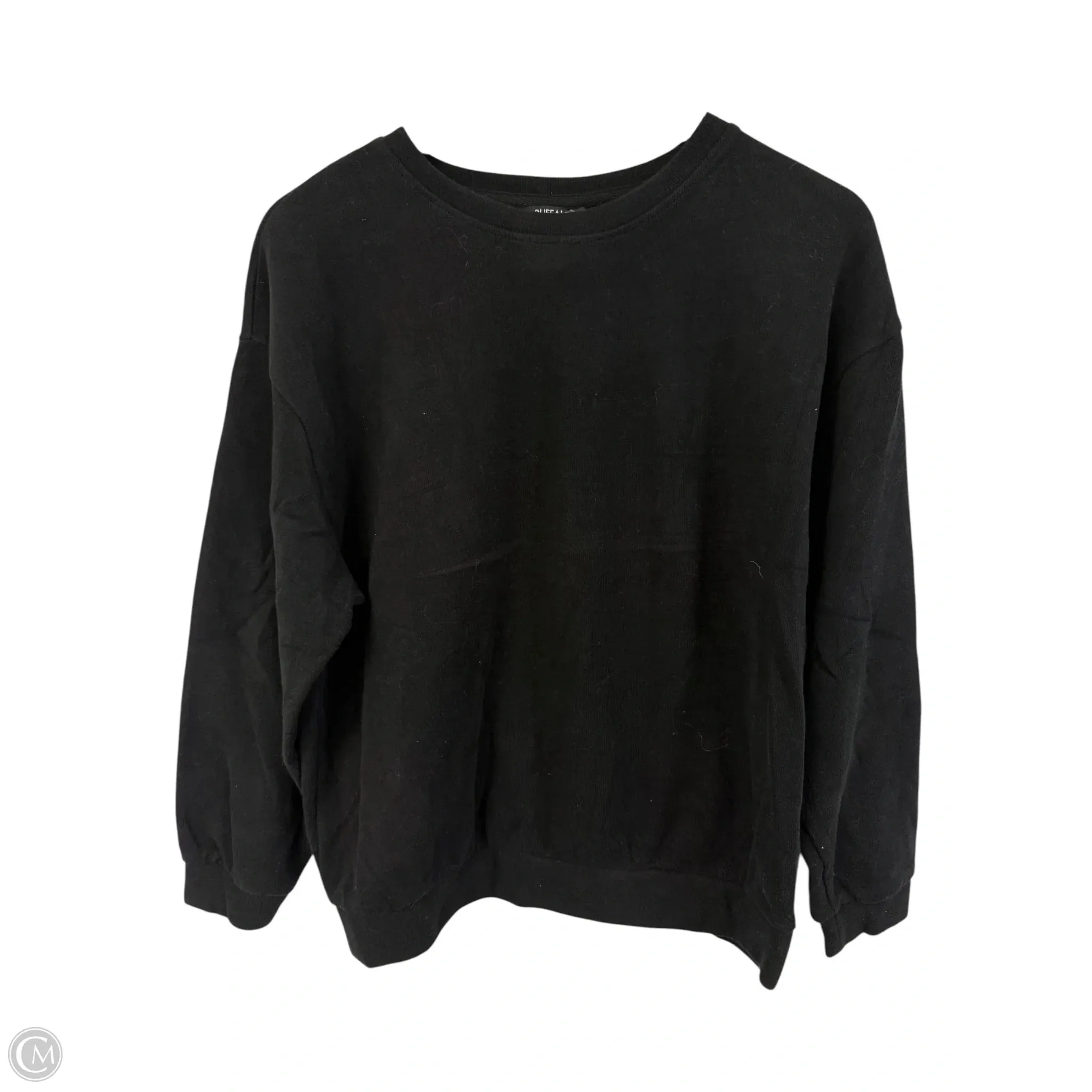 Relaxing Wear Reinforced Hem Sweatshirt Crewneck By Buffalo David Bitton In Black, Size: L