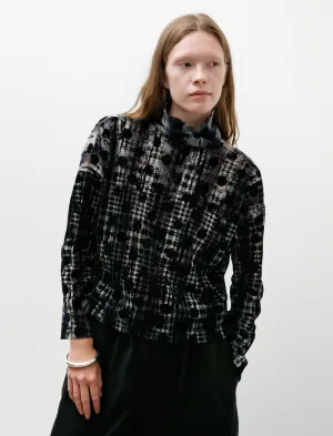 Cropped High Neck Tee Dots/Plaid Vision Fit Sunset Scene