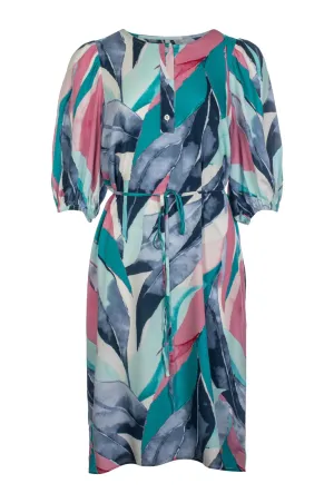 Dress | Pink Blue Leaves | 3325C1 Summer Ready Durable Reinforced Edges