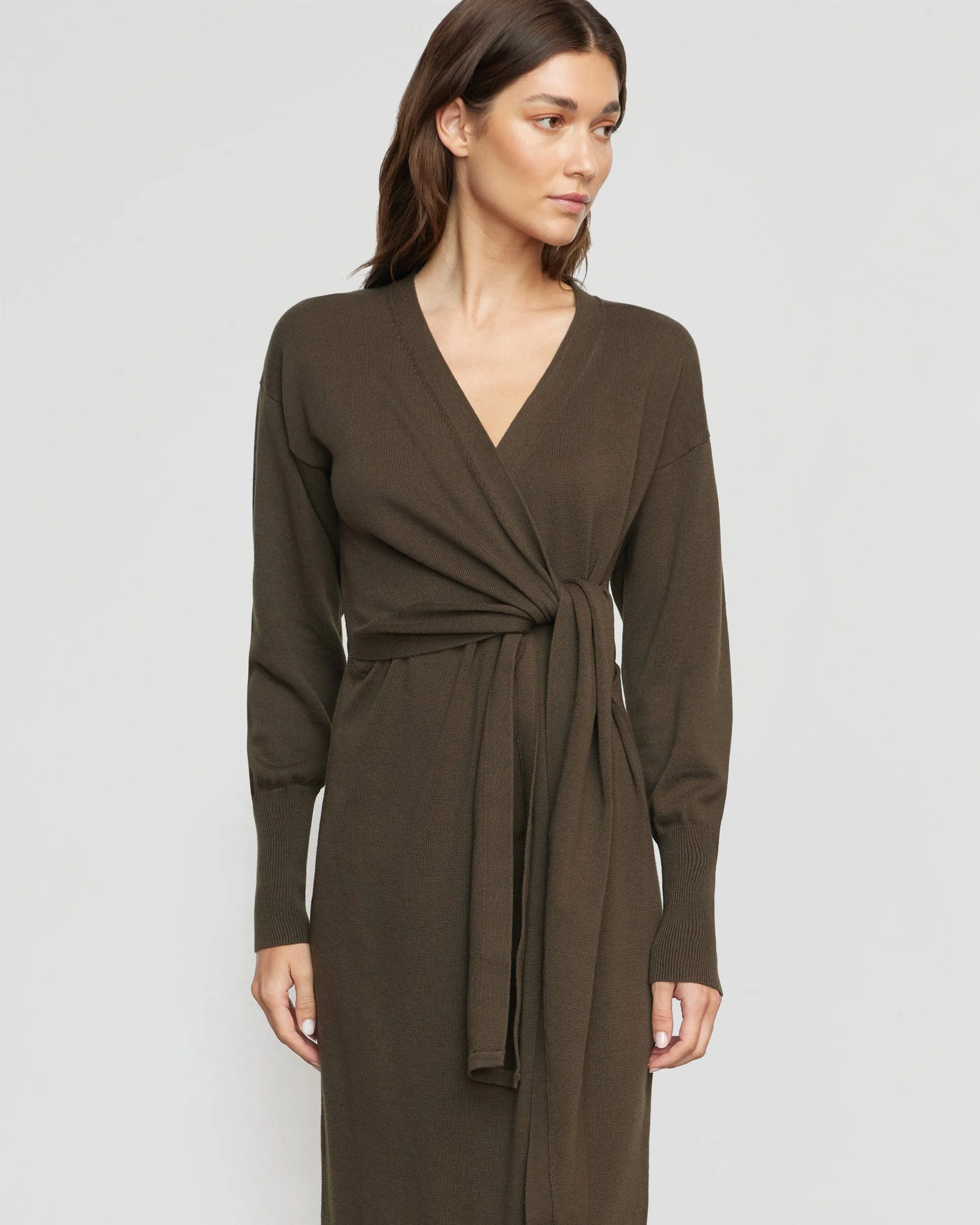 Everyday Comfort Linden Front-Wrap Sweater Dress