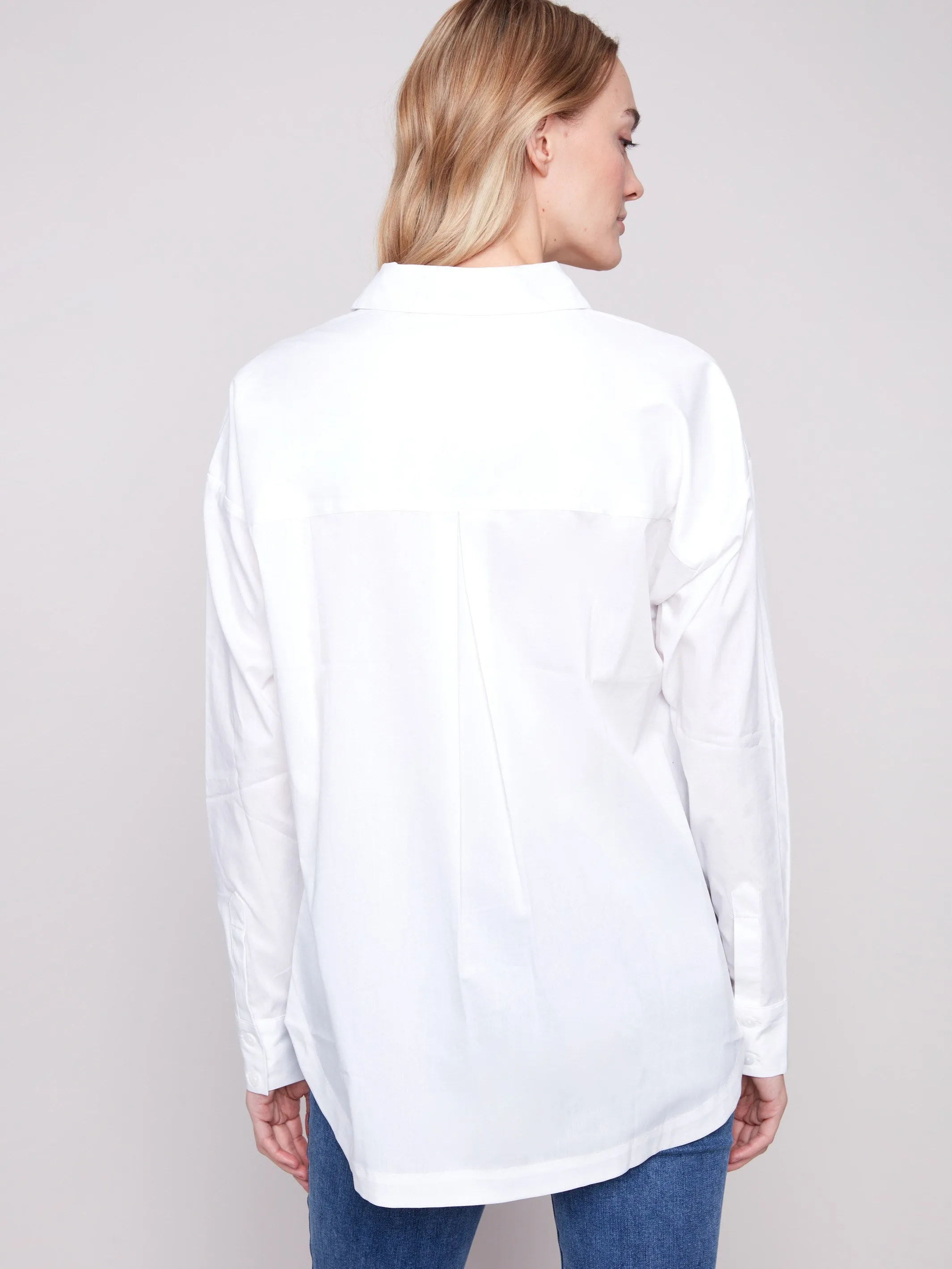 Colorfast Technology New Yorker Loose Poplin Shirt - White