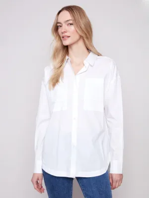 Regular Fit Hike Fit Loose Poplin Shirt - White