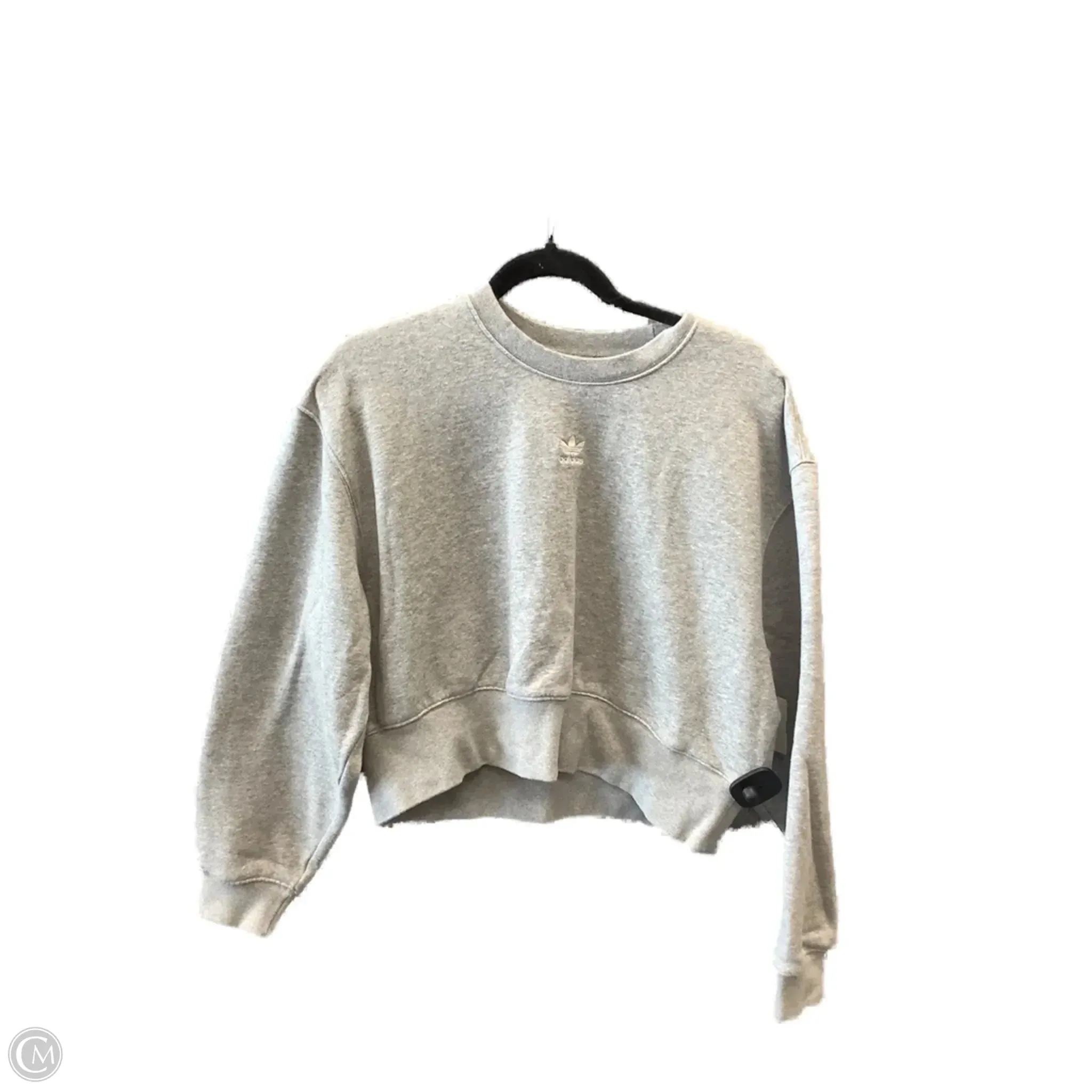 Comfortable Jacket NonSlipTrim Sweatshirt Crewneck By Adidas In Grey, Size: Xs