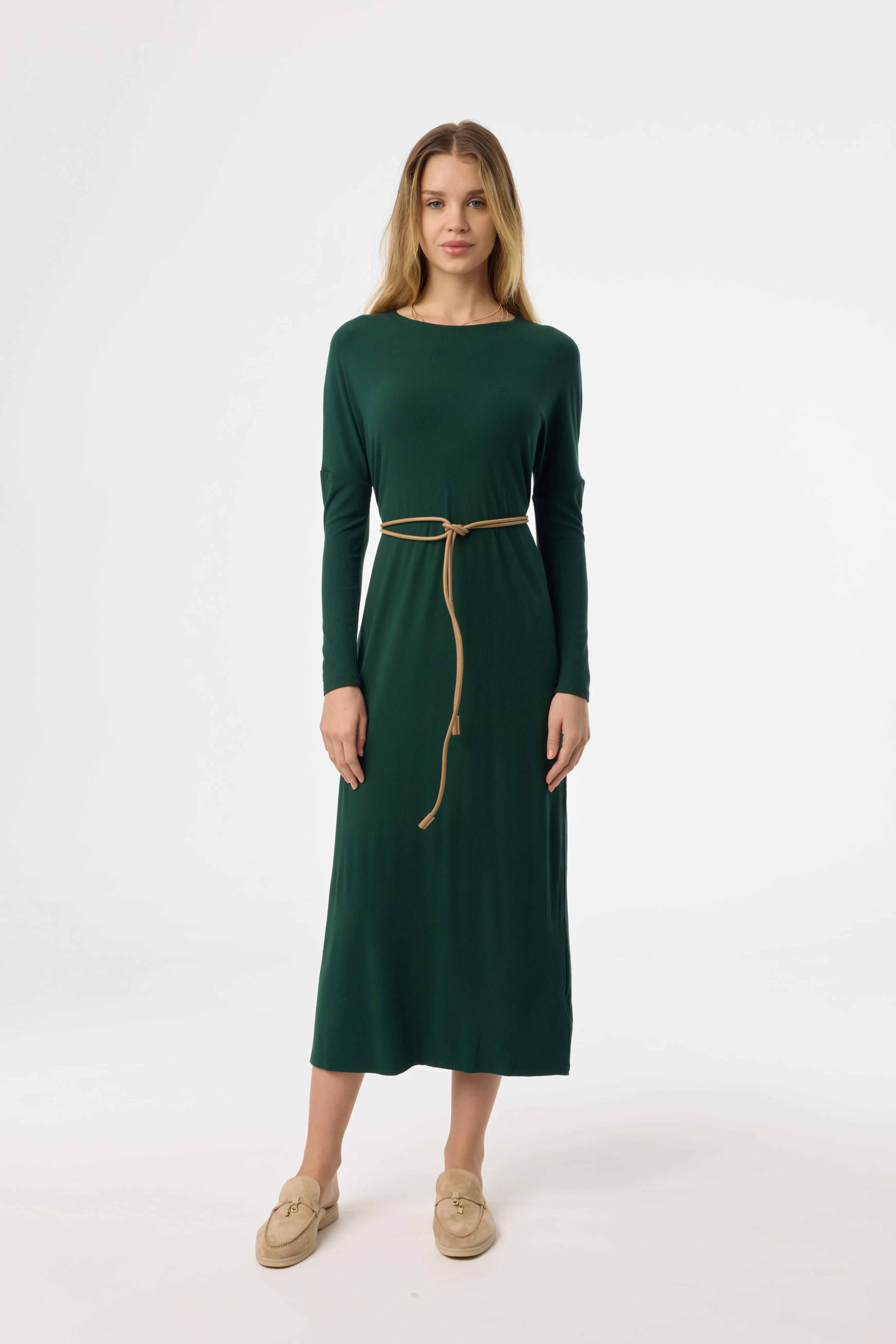 Hunter Green Swing Maxi Comfortable Outerwear SweatWickingLining