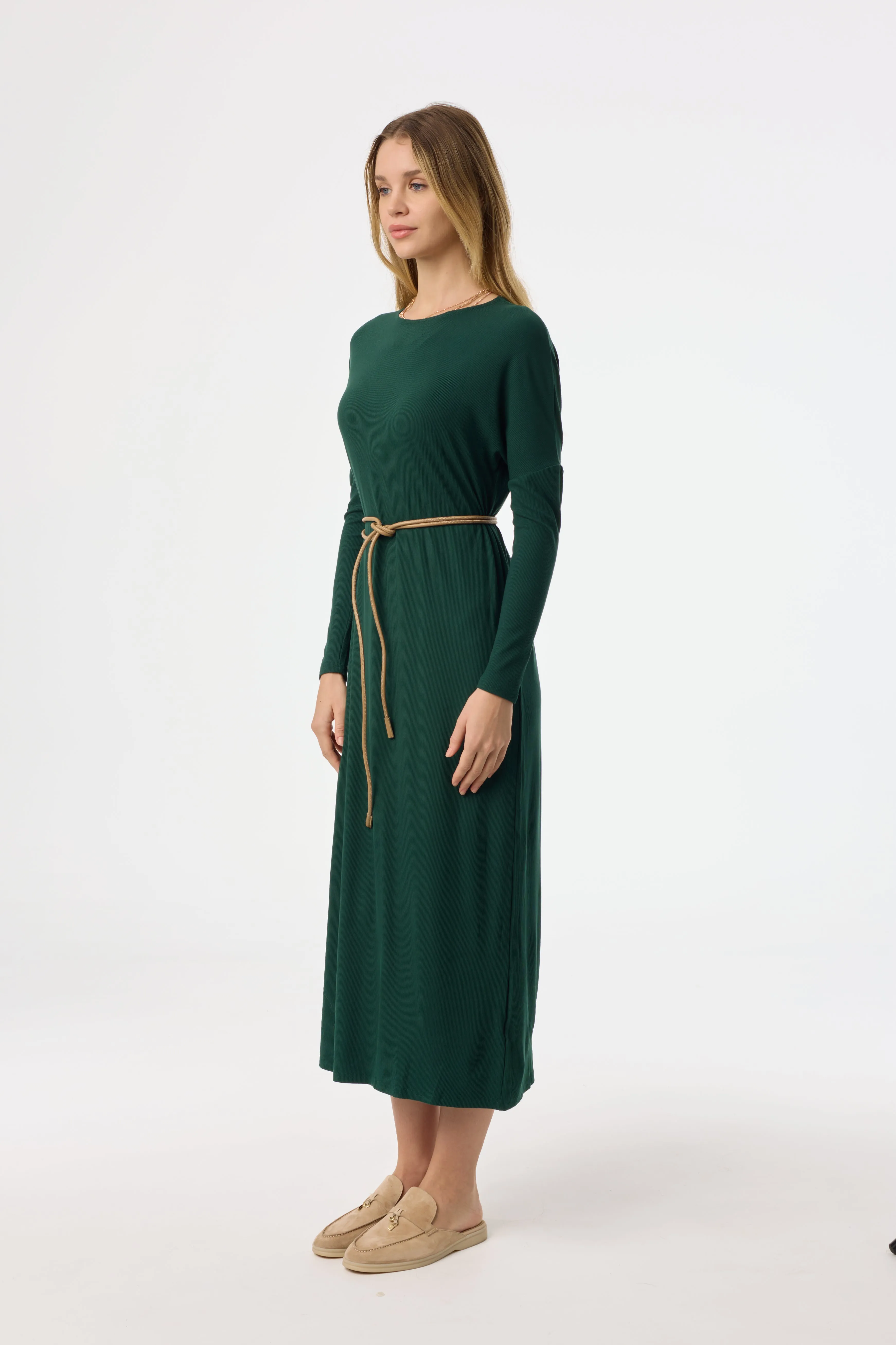 Comfortable Style Hunter Green Swing Maxi