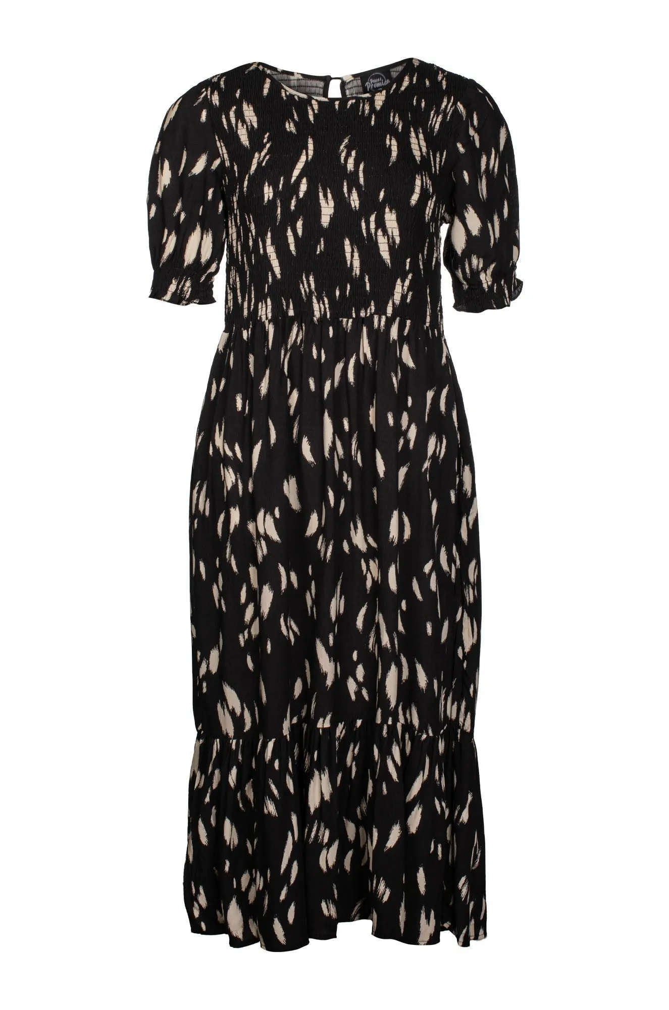 Bride Side Outdoor Look Dress | Blk Taupe Brushstroke | 7337C1