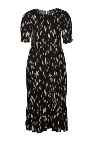 Bride Side Outdoor Look Dress | Blk Taupe Brushstroke | 7337C1