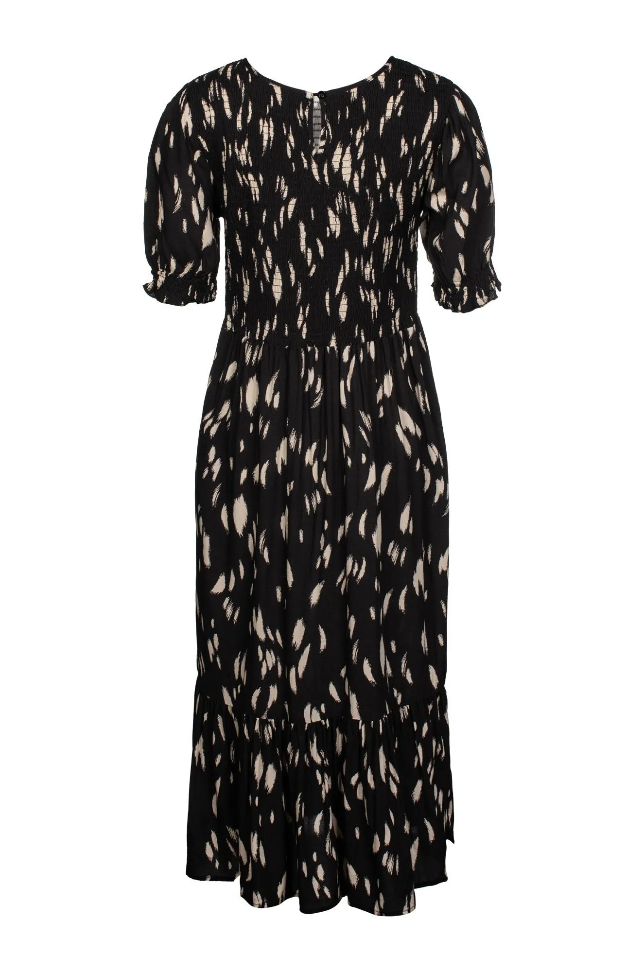 Relaxed Fit Dress | Blk Taupe Brushstroke | 7337C1