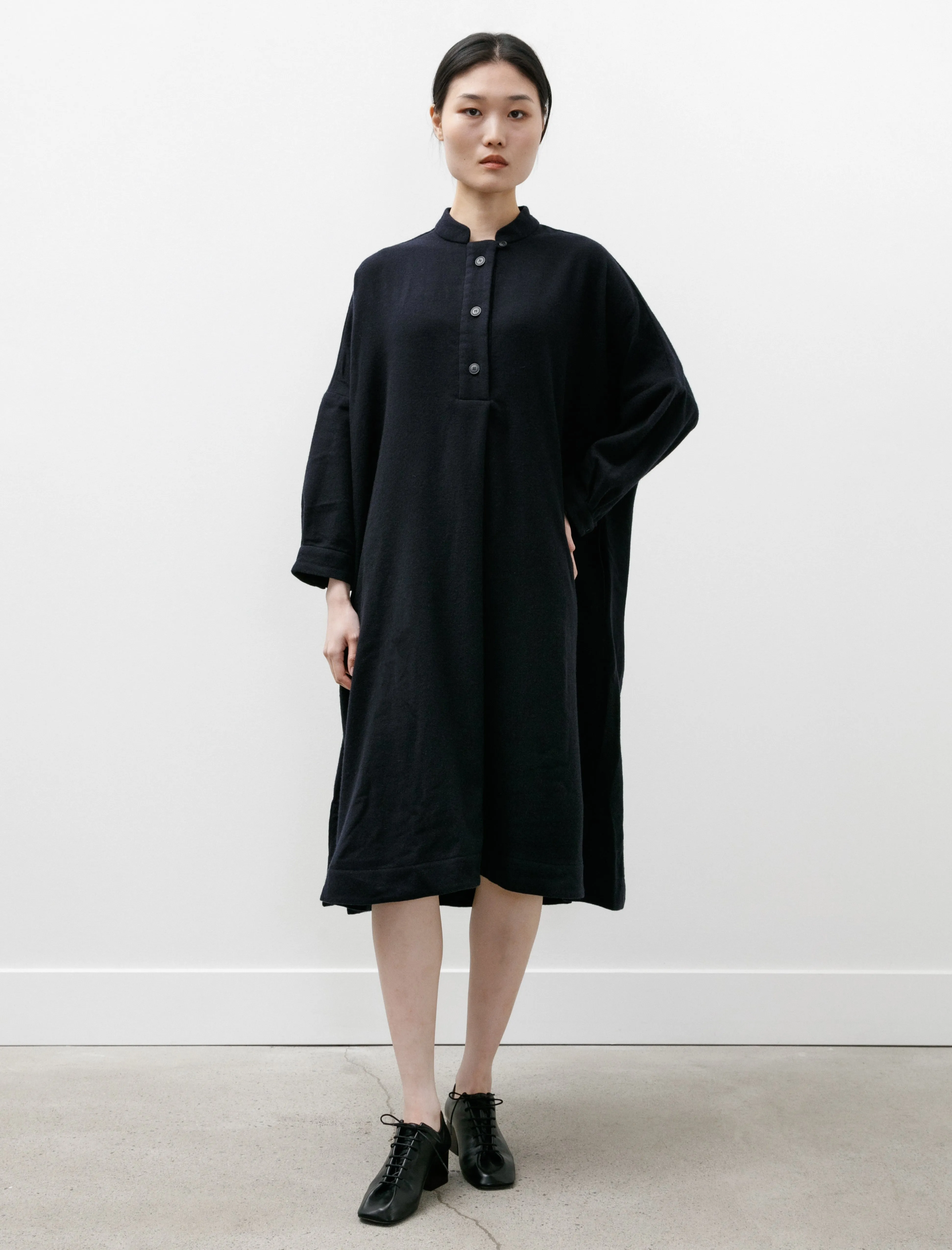 Ventilated Back Panel Simple Style Surf Dress Cashmere-Wool Night