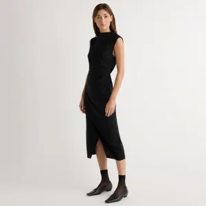 Manon Asymmetric-Neck Ruched Dress Spark Mood NonRestrictiveSilhouette