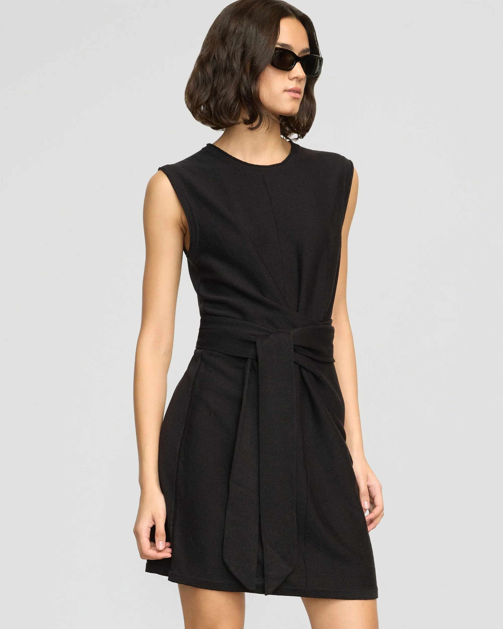 Spring Glow AntiFadeTechnology Rini Linen-Cotton Tie-Front Mini Dress