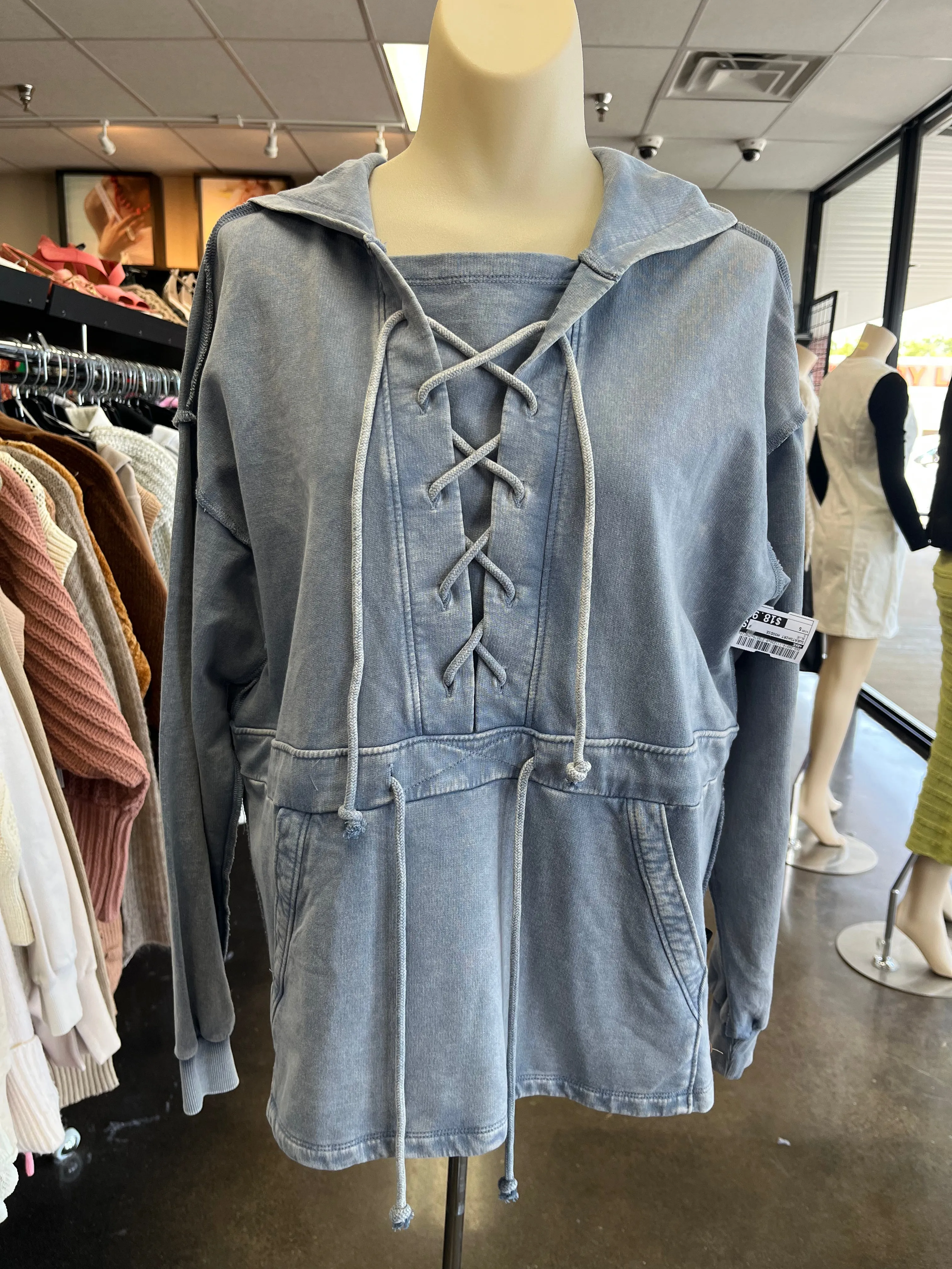 Loose Fit Everyday Wear SWEATSHIRT HOODIE by BKE In BLUE, Size: S