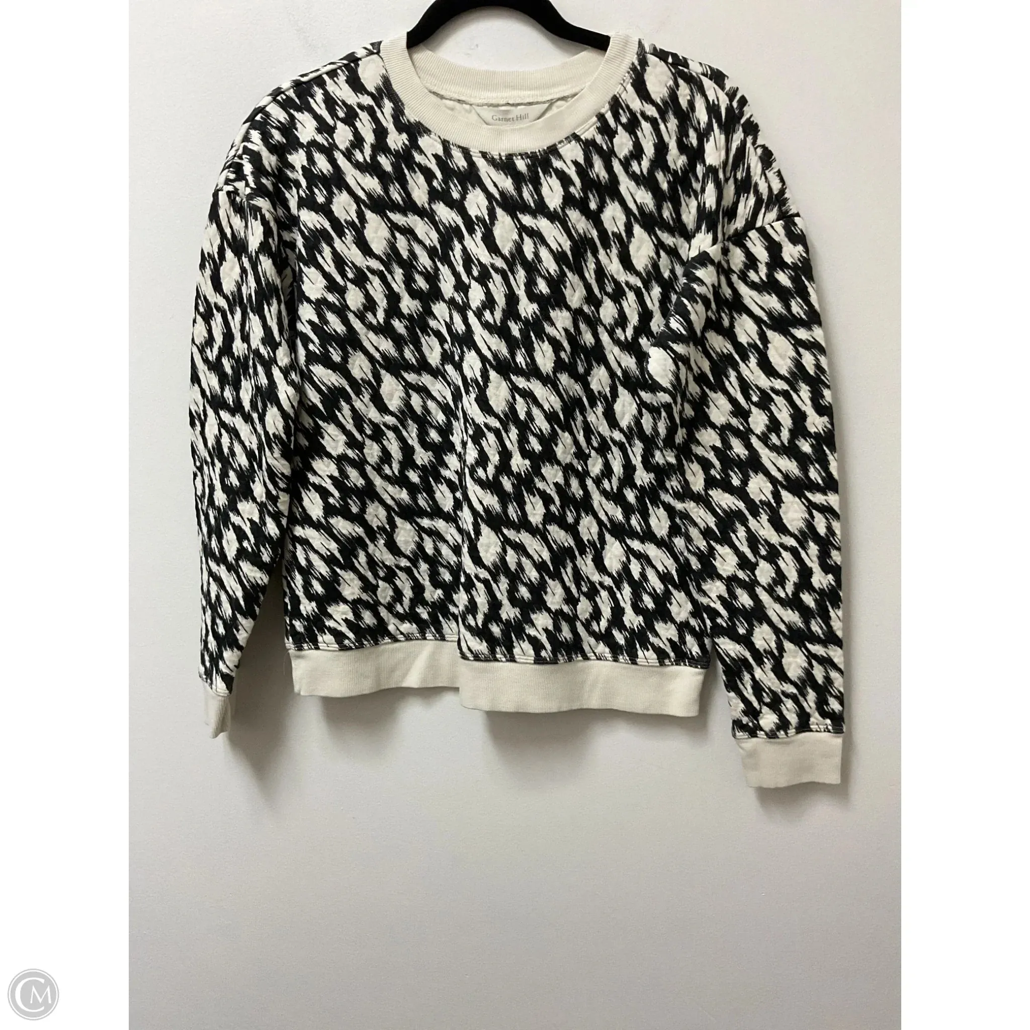 Simple Dress Storm Core Sweatshirt Crewneck By Garnet Hill In Black & Cream, Size: S