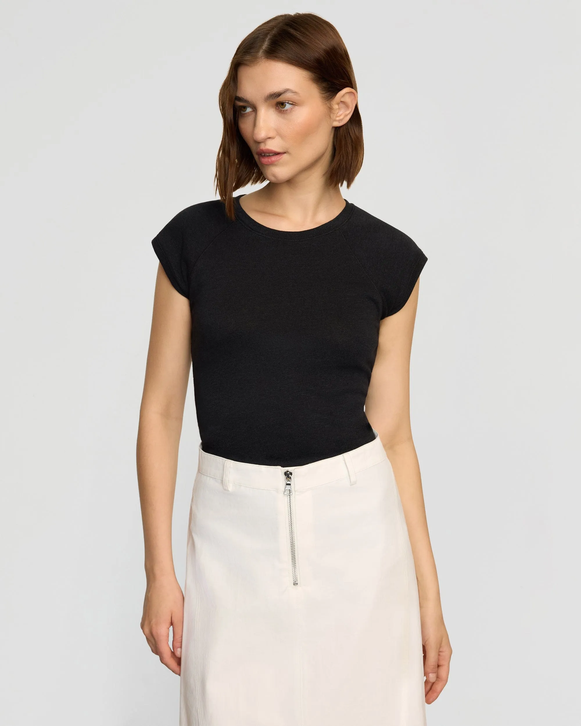 Drop Shoulder Cut Street Smart Look Kiely Raglan Hemp-Organic Cotton Tee