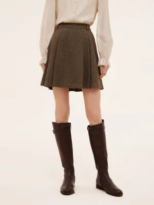 Style Layering Plaid A-Line Pleated Women Skirt