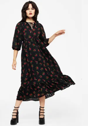 Darcey Floral Print Chiffon Midaxi Dress Fall Path