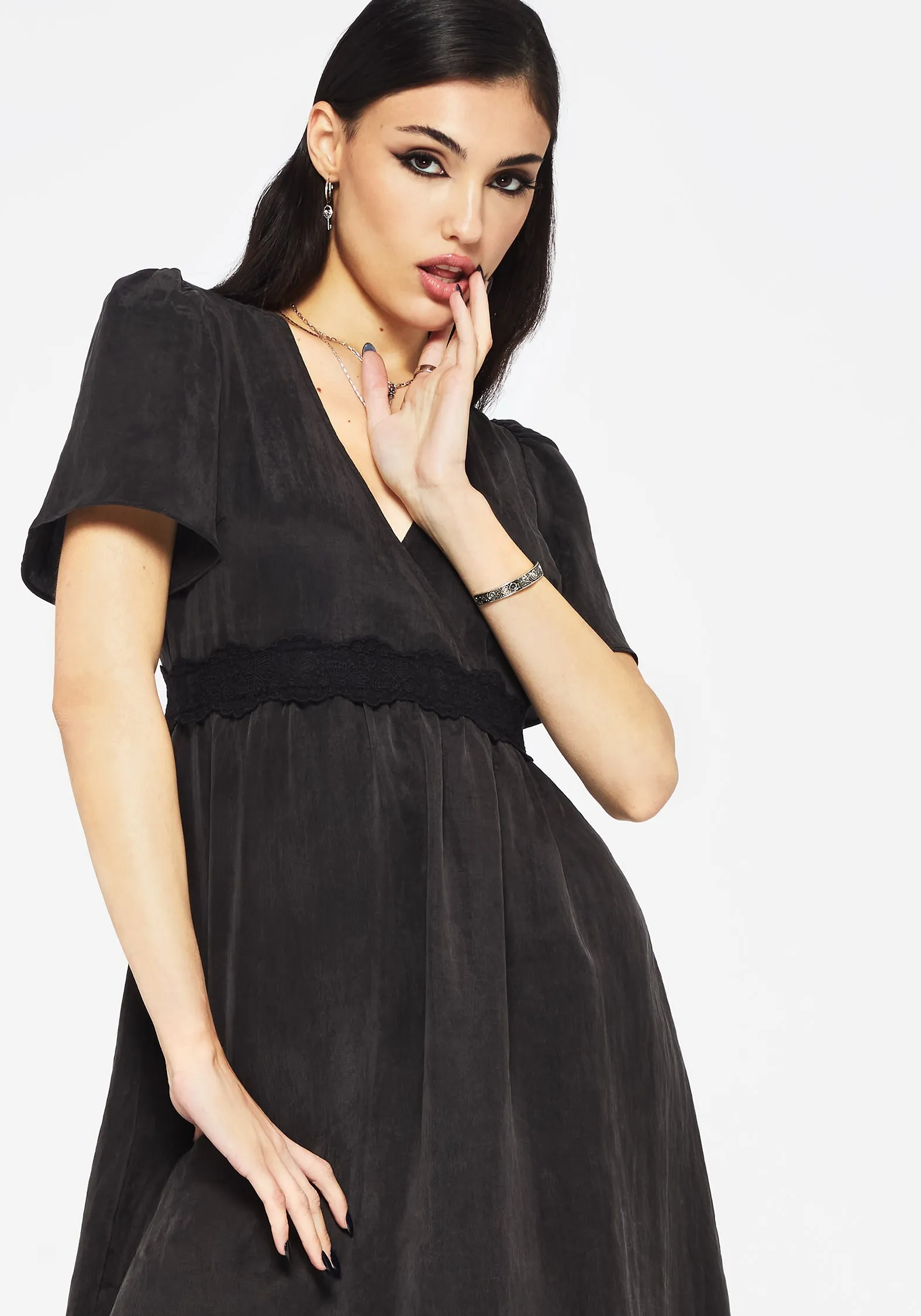 Maeve Lyocell Blend Lace Detail Maxi Dress Street Glow The easy-to-wear design of this maxi dress ensures that you can style it effortlessly